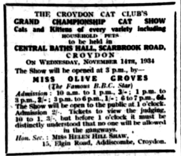 croydon cat show